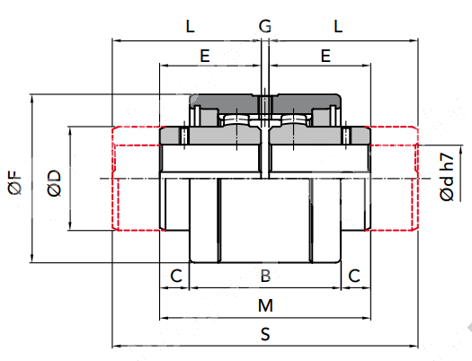 Картинка Муфта в сборе GIFLEX GFA-56-LL CHIARAVALLI Муфта в сборе GIFLEX GFA-56-LL CHIARAVALLI