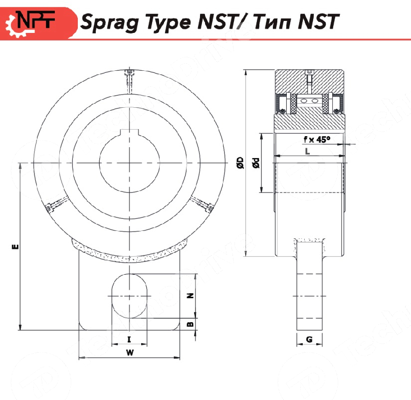 обгонная муфта nst35-25 (gvg25 / rsbw25) npt