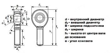 Картинка шарнирный наконечник cosl16 m16x2 (tsml16c) ldi Шарнирный наконечник COSL16 M16X2 (TSML16C) LDI