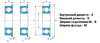 Картинка Подшипник F695-ZZ LDI Подшипник F695-ZZ LDI