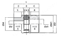 GET 90-100 A GG Ступица исп. 1, с переходом черн. отв. (ROTEX 90) CHIARAVALLI