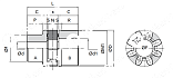 GET 42-55 Зубчатый венец 96/98 Shore красный, PU (ROTEX 42) CHIARAVALLI