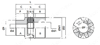 GET 42-55 Зубчатый венец 96/98 Shore красный, PU (ROTEX 42) CHIARAVALLI