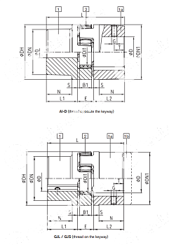 ROTEX 65 ST Ступица исп. 1b, большая удлин. d=65 H7 KTR
