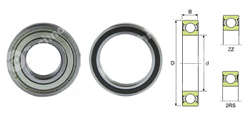 Подшипник нержавеющий SS6205-2RS (W6205-2RS) ISB 