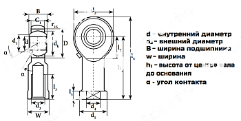 Шарнирный наконечник PHS12.1 M12X1,25 (TSF12X1,25) LDI