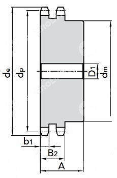 звездочка со ступицей под расточку для цепи 08b-2 z=33 1/2" x 5/16" pd09033 (phs 08b-2b33) sati