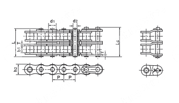 Цепь роликовая 32A-2 (ASA160-2) PIZZIRANI