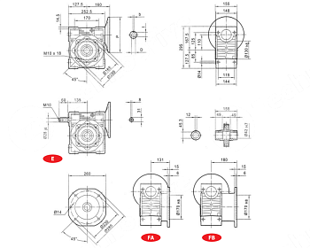 редуктор червячный chme110 100 90b5 b3 chiaravalli