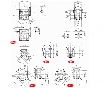 редуктор червячный chm50 30 80b14 u chiaravalli