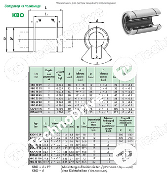 линейный подшипник kbo2045pp nbs