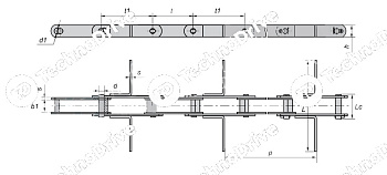 Транспортерная цепь 1.2250 SS PF 50x25 INOX CHIARAVALLI