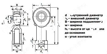 Шарнирный наконечник PHS8 M8X1,25 (TSF8) LDI