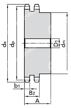 звездочка со ступицей под расточку для цепи 06a-2 (asa 35-2) z=31 chiaravalli