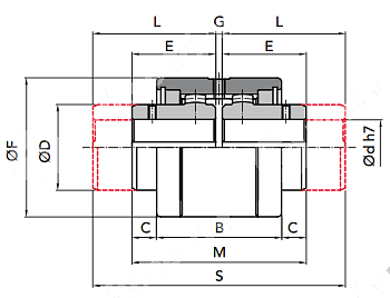 Картинка Муфта в сборе GIFLEX GFA-56-LL CHIARAVALLI Муфта в сборе GIFLEX GFA-56-LL CHIARAVALLI