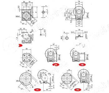 редуктор червячный chml40 i=40 63b5 u chiaravalli