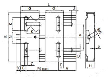 салазки электродвигателя tp.270 chiaravalli
