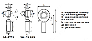 Картинка шарнирный наконечник sa45c2rs (gar45uk2rs) ldi Шарнирный наконечник SA45C2RS (GAR45UK2RS) LDI