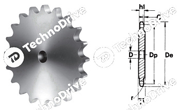 звездочка без ступицы под расточку для цепи 28a-1 (asa 140-1) z=9 chiaravalli