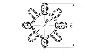 GET 38 SG Зубчатый венец 96/98 Shore красный (ROTEX 38 GS) CHIARAVALLI