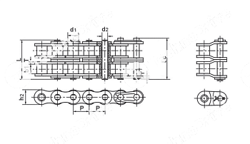 Цепь роликовая 16A-2 (ASA80-2) PIZZIRANI
