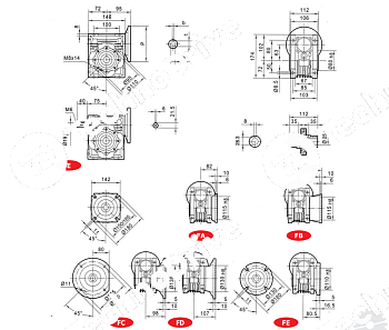 редуктор червячный chmre63 i=50 u chiaravalli