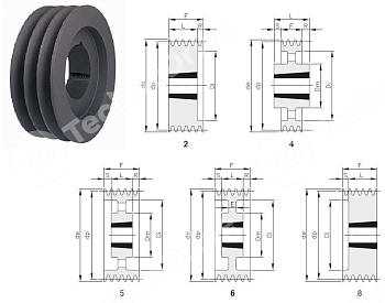 шкив клиновой под втулку тапербуш spb 280-04 tb 3020 (php 4spb 280 tb) pizzirani