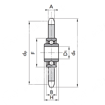 звездочка натяжная на шариковых подшипниках для цепи 08b-1 z=18 (pc09018) npt