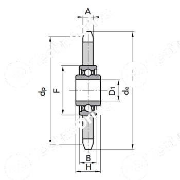 звездочка натяжная на шариковых подшипниках для цепи 08b-1 z=18 (pc09018) npt