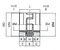 GET 42-55/E T/L Ступица под втулку тапербуш снаружи (ROTEX 42 TB1610) CHIARAVALLI