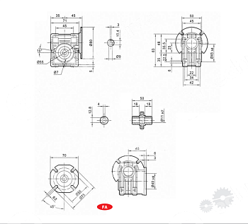 редуктор червячный chm25 50 56b14 u chiaravalli