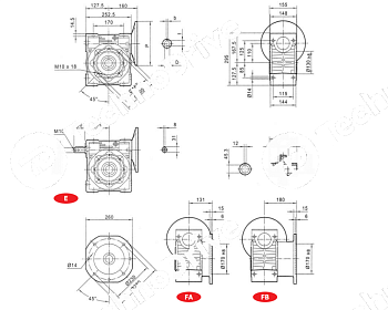 редуктор червячный chmre - 110 60 b3(m11460000b3) chiaravalli