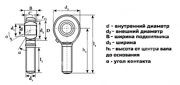 Картинка шарнирный наконечник posl6 m6x1 (tsml6) ldi Шарнирный наконечник POSL6 M6X1 (TSML6) LDI