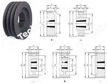 шкив клиновой под расточку spb 100-1 (php 1spb 100rsb) chiaravalli
