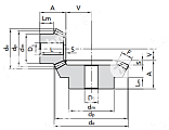 коническая зубчатая шестерня, передат. число: 1:3, m1,5, z=16 chiaravalli
