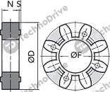 GET 38 SG Зубчатый венец 96/98 Shore красный (ROTEX 38 GS) CHIARAVALLI