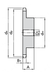 звездочка нерж. со ступицей под расточку для цепи 08b-1 z=13 chiaravalli