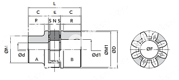 GET 75-90 Зубчатый венец 96/98 Shore красный, PU (ROTEX 75) CHIARAVALLI