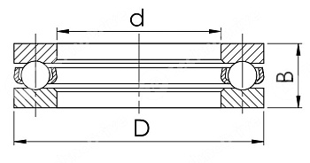 Картинка Подшипник 51112-J9 ISB  Подшипник 51112-J9 ISB