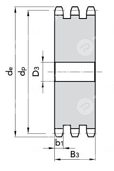 звездочка без ступицы под расточку для цепи 32b-3 z=35 npt