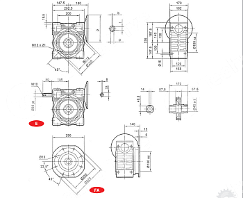 Картинка редуктор червячный chm-130 15 38/250b6 (m13115115b6s) chiaravalli редуктор червячный chm-130 15 38/250b6 (m13115115b6s) chiaravalli
