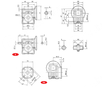редуктор червячный chme30 15 63b14 u chiaravalli