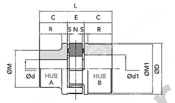 Картинка GE-T 24-32 A-B Муфта в сборе с желтым упругим элементом CHIARAVALLI GE-T 24-32 A-B Муфта в сборе с желтым упругим элементом CHIARAVALLI