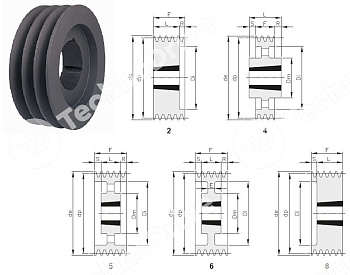 шкив клиновой под втулку тапербуш spz 150-01 tb 1610 (php 1spz 150 tb) chiaravalli