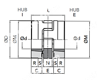 GET 42-55/I T/L Ступица под втулку тапербуш изнутри (ROTEX 42 TB1610) CHIARAVALLI
