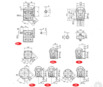 редуктор червячный chmre63 50 u chiaravalli