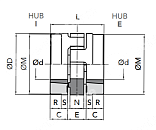 Картинка GET 42-55/E T/L Ступица под втулку тапербуш снаружи (ROTEX 42 TB1610) CHIARAVALLI GET 42-55/E T/L Ступица под втулку тапербуш снаружи (ROTEX 42 TB1610) CHIARAVALLI