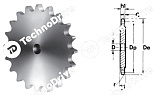 звездочка без ступицы под расточку для цепи 10a-2 (asa 50-2) z=16 chiaravalli