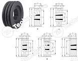 шкив клиновой под втулку тапербуш spb 212-02 tb 2517 (php 2spb 212 tb) chiaravalli